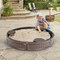Sandbox with Built-in Corner Seat and Cover Ideal Gift for Kids